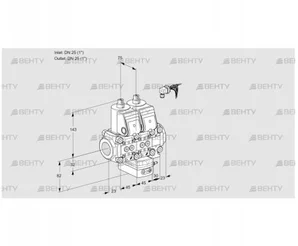 VCH1E25R/25R05NHEVWR6/PPPP/PPPP (88100543) Клапан с регулятором расхода Kromschroder