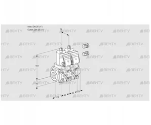 VCS1E25R/25R05NNQSR3/PPPP/PPPP (88101336) Сдвоенный газовый клапан Kromschroder