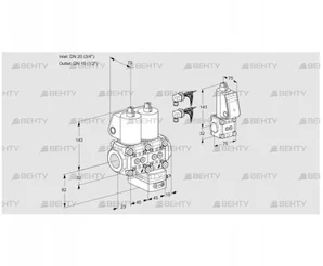 VCH1E20R/15R05NHEWL6/PPBS/PPPP (88106427) Клапан с регулятором расхода Kromschroder