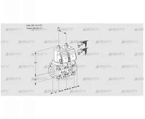 VCS1E15R/25R05NNQGR8/MMPP/PPPP (88107574) Сдвоенный газовый клапан Kromschroder