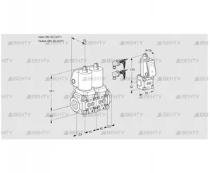 VCS1E20R/20R05NNWGL8/PPZS/MMMM (88106012) Сдвоенный газовый клапан Kromschroder