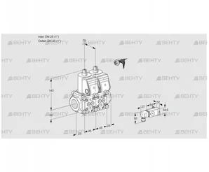 VCS1E25R/25R05NNKR3/2-PP/PPPP (88103735) Сдвоенный газовый клапан Kromschroder