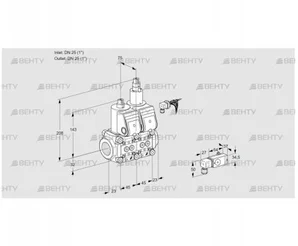 VCS1E25R/25R05NLWR/2-PP/PPPP (88100730) Сдвоенный газовый клапан Kromschroder