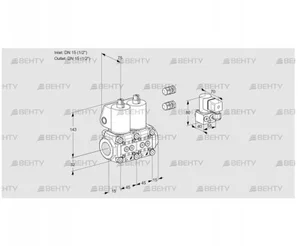 VCS1E15R/15R05NNQL3/PPBY/PPPP (88106650) Сдвоенный газовый клапан Kromschroder