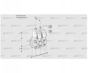 VCS1E20R/20R05NNWGR3/PPPP/PPPP (88101306) Сдвоенный газовый клапан Kromschroder