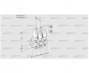 VCS1E25R/25R05NNWGR3/PPPP/PPPP (88100971) Сдвоенный газовый клапан Kromschroder